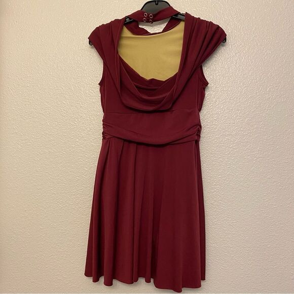 WEISSMAN Dance Costume burgundy red stretch Backing Down 11314 Child LC - Picture 3 of 11